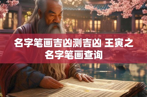名字笔画吉凶测吉凶 王寅之名字笔画查询