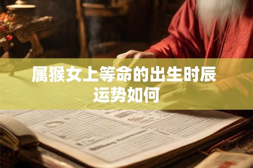 属猴女上等命的出生时辰 运势如何