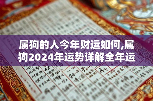 属狗的人今年财运如何,属狗2024年运势详解全年运程完整版