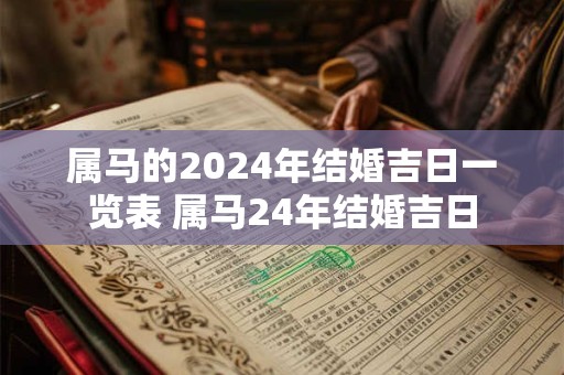 属马的2024年结婚吉日一览表 属马24年结婚吉日