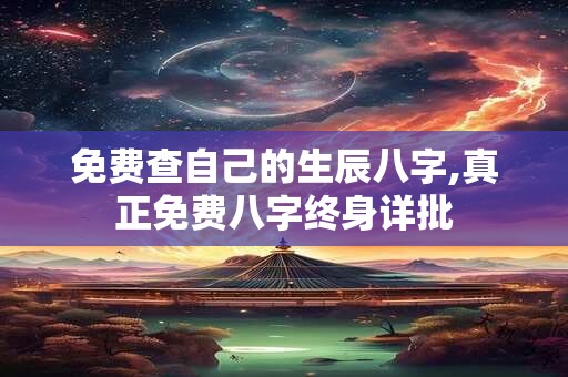 免费查自己的生辰八字,真正免费八字终身详批