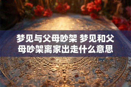 梦见与父母吵架 梦见和父母吵架离家出走什么意思