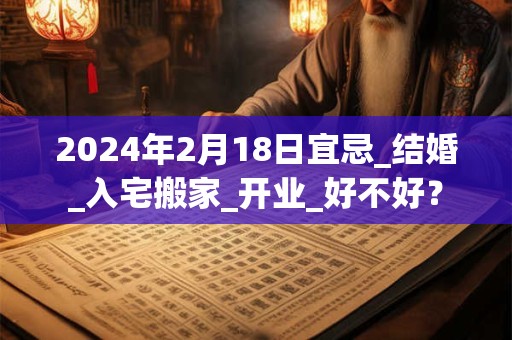 2024年2月18日宜忌_结婚_入宅搬家_开业_好不好？