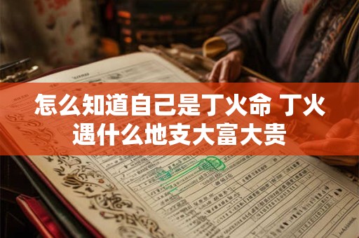 怎么知道自己是丁火命 丁火遇什么地支大富大贵