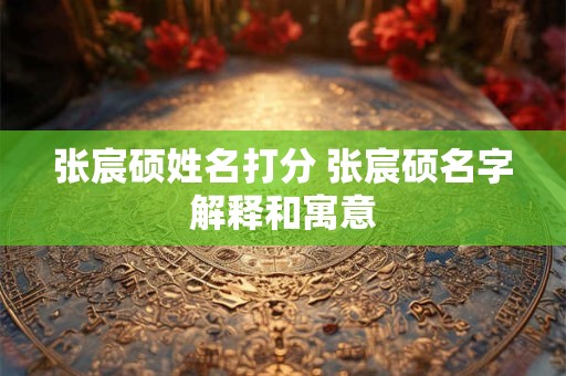 张宸硕姓名打分 张宸硕名字解释和寓意