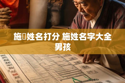 施翀姓名打分 施姓名字大全男孩