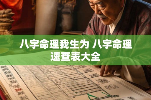 八字命理我生为 八字命理速查表大全