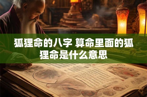 狐狸命的八字 算命里面的狐狸命是什么意思