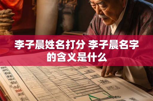 李子晨姓名打分 李子晨名字的含义是什么