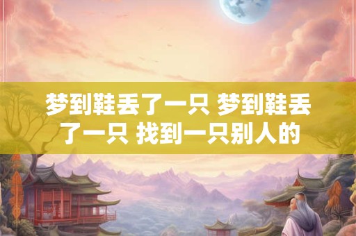 梦到鞋丢了一只 梦到鞋丢了一只 找到一只别人的