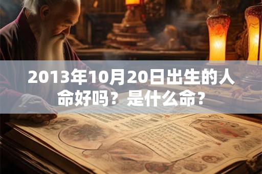 2013年10月20日出生的人命好吗？是什么命？