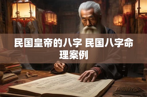 民国皇帝的八字 民国八字命理案例