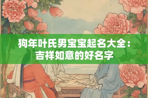 狗年叶氏男宝宝起名大全：吉祥如意的好名字