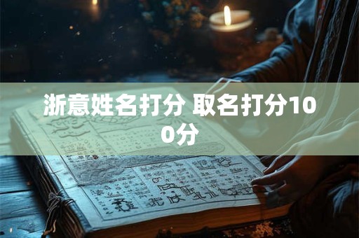浙意姓名打分 取名打分100分
