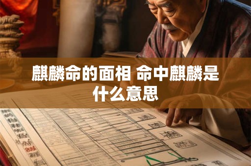 麒麟命的面相 命中麒麟是什么意思