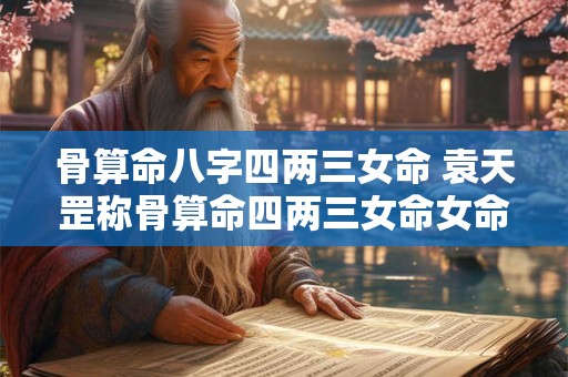 骨算命八字四两三女命 袁天罡称骨算命四两三女命女命白话