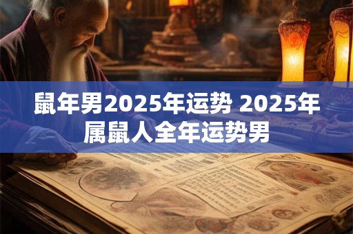 鼠年男2025年运势 2025年属鼠人全年运势男