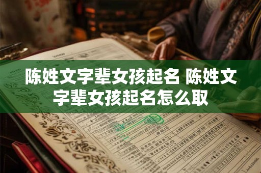 陈姓文字辈女孩起名 陈姓文字辈女孩起名怎么取