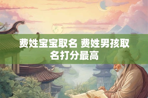 费姓宝宝取名 费姓男孩取名打分最高