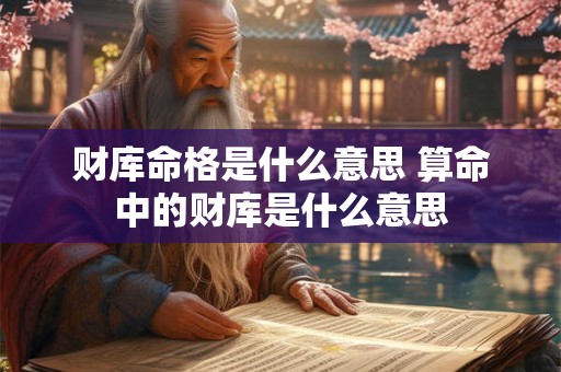 财库命格是什么意思 算命中的财库是什么意思