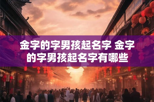 金字的字男孩起名字 金字的字男孩起名字有哪些
