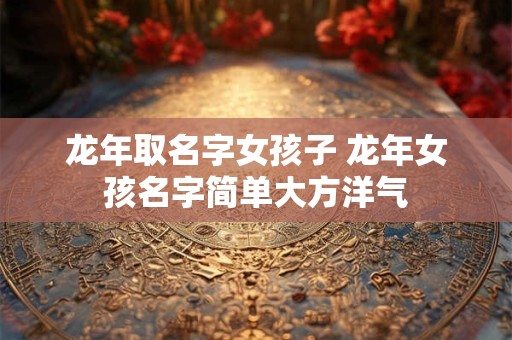 龙年取名字女孩子 龙年女孩名字简单大方洋气