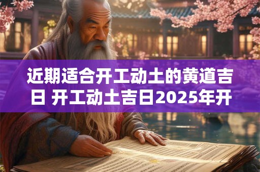 近期适合开工动土的黄道吉日 开工动土吉日2025年开工黄道吉日