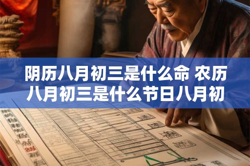 阴历八月初三是什么命 农历八月初三是什么节日八月初三出生的人命运如何