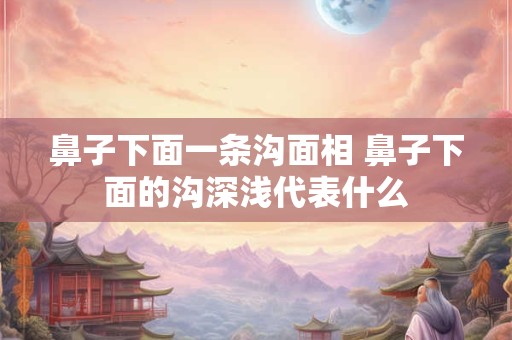 鼻子下面一条沟面相 鼻子下面的沟深浅代表什么