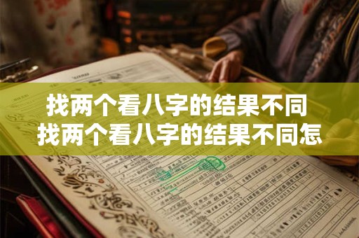 找两个看八字的结果不同 找两个看八字的结果不同怎么办