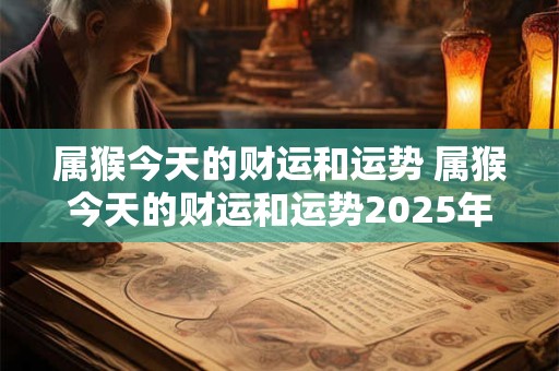 属猴今天的财运和运势 属猴今天的财运和运势2025年3月10日