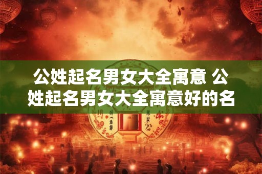 公姓起名男女大全寓意 公姓起名男女大全寓意好的名字