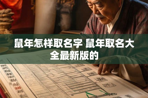 鼠年怎样取名字 鼠年取名大全最新版的