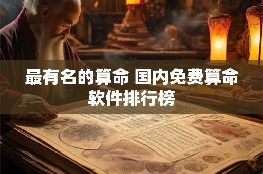 最有名的算命 国内免费算命软件排行榜