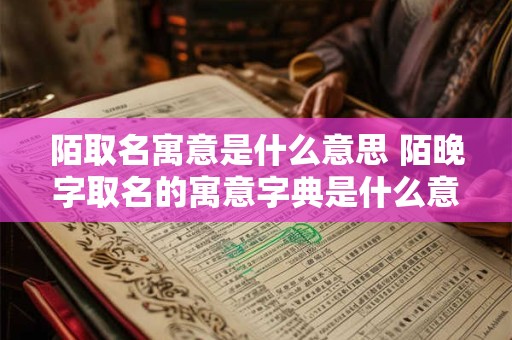 陌取名寓意是什么意思 陌晚字取名的寓意字典是什么意思啊