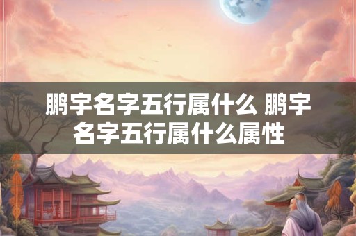 鹏宇名字五行属什么 鹏宇名字五行属什么属性