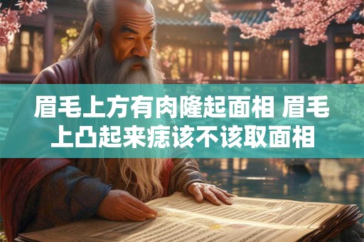 眉毛上方有肉隆起面相 眉毛上凸起来痣该不该取面相