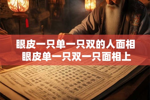 眼皮一只单一只双的人面相 眼皮单一只双一只面相上有什么说法