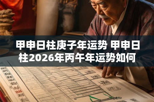 甲申日柱庚子年运势 甲申日柱2026年丙午年运势如何