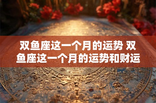 双鱼座这一个月的运势 双鱼座这一个月的运势和财运