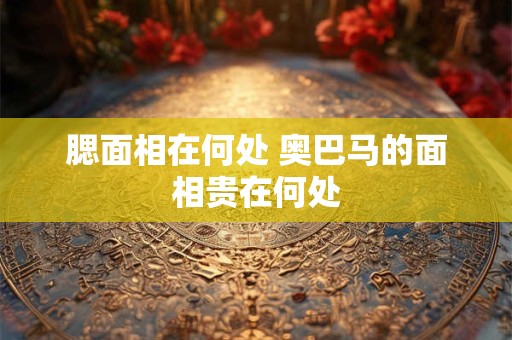 腮面相在何处 奥巴马的面相贵在何处