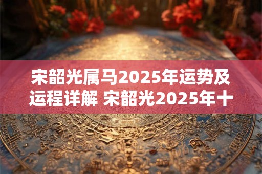 宋韶光属马2025年运势及运程详解 宋韶光2025年十二生肖运程完整版
