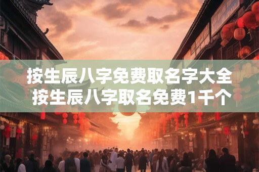 按生辰八字免费取名字大全 按生辰八字取名免费1千个名字