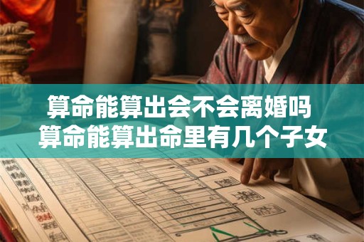 算命能算出会不会离婚吗 算命能算出命里有几个子女吗
