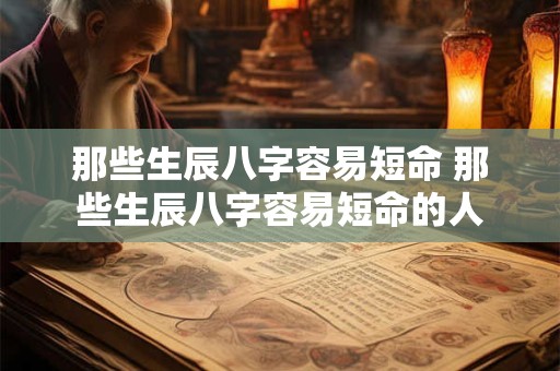 那些生辰八字容易短命 那些生辰八字容易短命的人