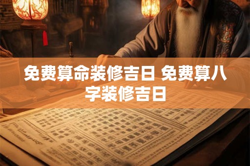 免费算命装修吉日 免费算八字装修吉日