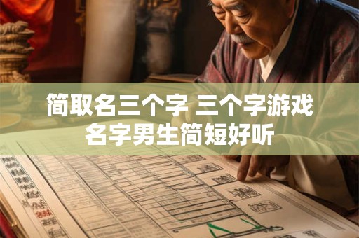 简取名三个字 三个字游戏名字男生简短好听