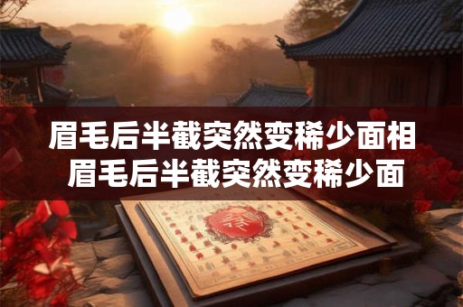 眉毛后半截突然变稀少面相 眉毛后半截突然变稀少面相怎么回事