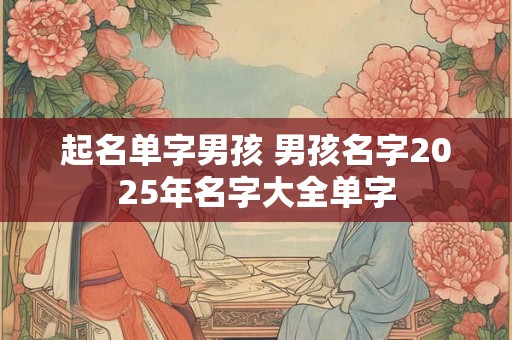起名单字男孩 男孩名字2025年名字大全单字