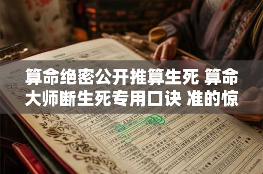 算命绝密公开推算生死 算命大师断生死专用口诀 准的惊人